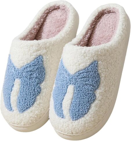 FAYUEKEY النعال النسائية الرجعية الكرتون القوس سلسلة زهرة ملونة لطيف رغوة الذاكرة شبشب منزل للمرأة أفخم الأحذية الدافئة in Kuwait