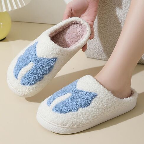 FAYUEKEY النعال النسائية الرجعية الكرتون القوس سلسلة زهرة ملونة لطيف رغوة الذاكرة شبشب منزل للمرأة أفخم الأحذية الدافئة in Kuwait