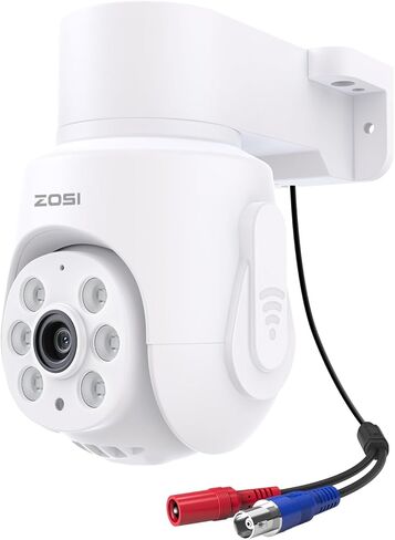 كاميرا ZOSI 1080P Pan Tilt التناظرية HD TVI السلكية الأمنية، رؤية 355 درجة في الهواء الطلق داخلي، رؤية ليلية 65 قدمًا، صوت في اتجاه واحد، مقاومة للطقس، متوافقة فقط مع نفس العلامة التجارية 1080P/5MP/4K نظام مراقبة DVR CCTV in Kuwait