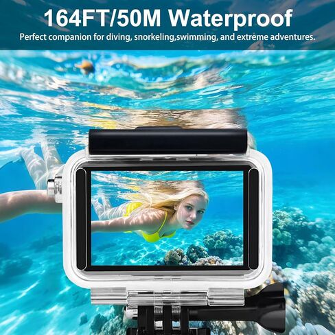 SUNDO Protective Case Compatible for DJI Action 5 Pro/Action 4/Action 3 Camera,50M/164FT Waterproof Cover Deep Diving Scuba Snorkeling Swimming Housing Accessories Kit in Saudi Arabia