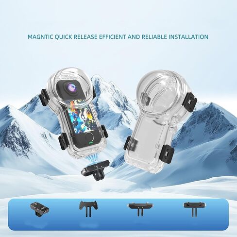 غطاء غوص مغناطيسي سريع الفك لكاميرا Insta360 x4 الهوائية بطول 50 متر، مقاوم للماء بعمق، مقاوم للصدمات، مقاوم للصدمات والخدوش، يعزز تجربة التصوير مع الحزام in Saudi Arabia