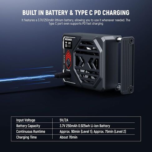 NEEWER Basics Camera Cooling Fan with Battery, Spring Loaded External Cooler Type C PD Fast Charging & Real Time Display, Compatible with Sony ZV-E1 A6700 Canon R6 Mark II Fujifilm XS20 Nikon, CA155 in Saudi Arabia