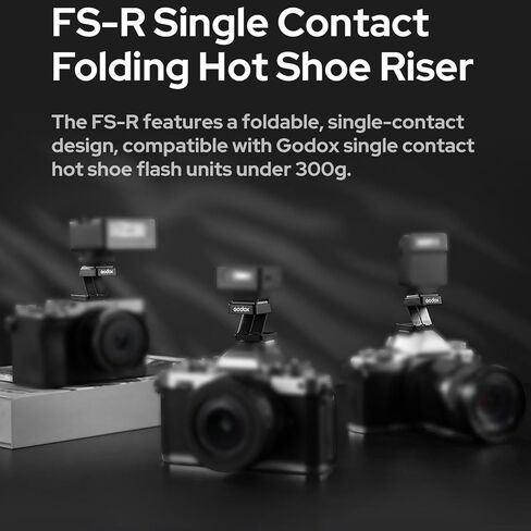 GODOX FS-R Flash Booster اتصال واحد قابل للطي Hot Shoe Riser Extended Mount محول متوافق مع GODOX IM20 IM22 IM30PRO Flash in Saudi Arabia