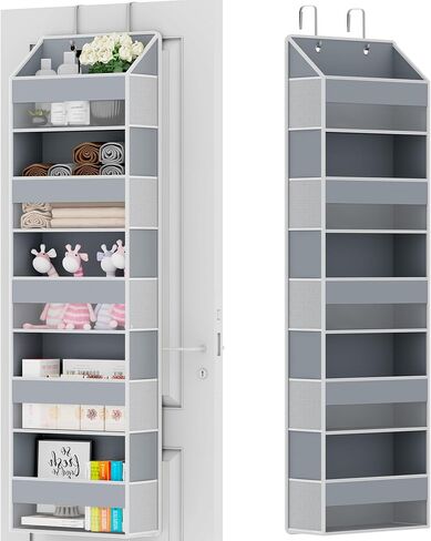Over The Door Organizer - Over Door Storage Organizer with 5 Large Pockets & 10 Mesh Side Compartments - Heavy-Duty Hanging Storage for Bathroom, Bedroom & Closet - Baby Room Organize Solution in Saudi Arabia
