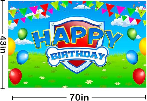 Paw Birthday Party Decorations and Supplies 70in X43in Blue Dog Photo Backdrop for Boy Girl Baby Shower Kids Bedroom Wall Decor in Saudi Arabia