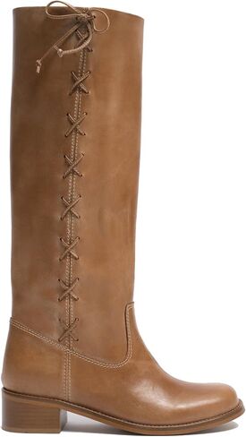 حذاء برقبة للركبة للنساء بمقدمة مستديرة وكعب منخفض مكتنز حذاء طويل مريح بسحب على الأربطة الجانبية حذاء طويل أنيق لخريف وشتاء in Kuwait