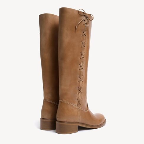 حذاء برقبة للركبة للنساء بمقدمة مستديرة وكعب منخفض مكتنز حذاء طويل مريح بسحب على الأربطة الجانبية حذاء طويل أنيق لخريف وشتاء in Kuwait