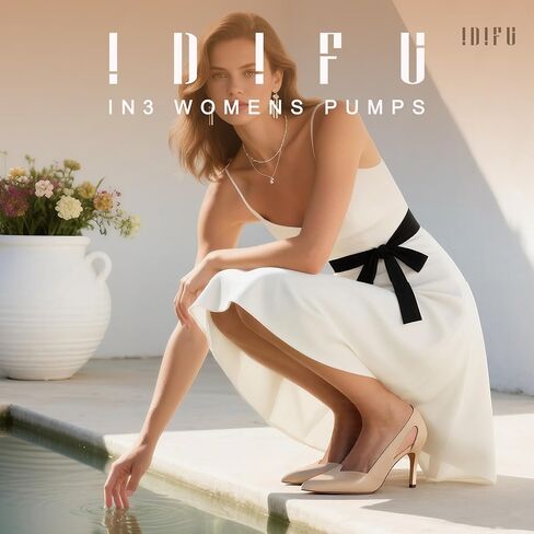 IDIFU IN3 High Closed Toe Heels Women's Pumps Stiletto Pointed Toe Dress Shoes for Women Comfortable Cut Out Wedding Bride Bridesmaid Guest Prom Work Office Dressy Trendy Fashion Classic Pumps Shoes in Saudi Arabia
