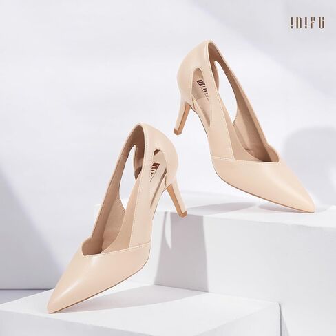 IDIFU IN3 High Closed Toe Heels Women's Pumps Stiletto Pointed Toe Dress Shoes for Women Comfortable Cut Out Wedding Bride Bridesmaid Guest Prom Work Office Dressy Trendy Fashion Classic Pumps Shoes in Saudi Arabia
