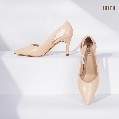 IDIFU IN3 High Closed Toe Heels Women's Pumps Stiletto Pointed Toe Dress Shoes for Women Comfortable Cut Out Wedding Bride Bridesmaid Guest Prom Work Office Dressy Trendy Fashion Classic Pumps Shoes in Saudi Arabia