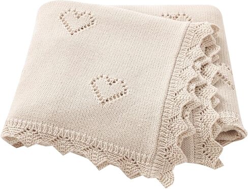 Baby Blanket Cotton Crochet Newborn Neutral Nursery Swaddling Blankets Soft Knitted Boys Girls Receiving Crib 30x40 Inch in Kuwait