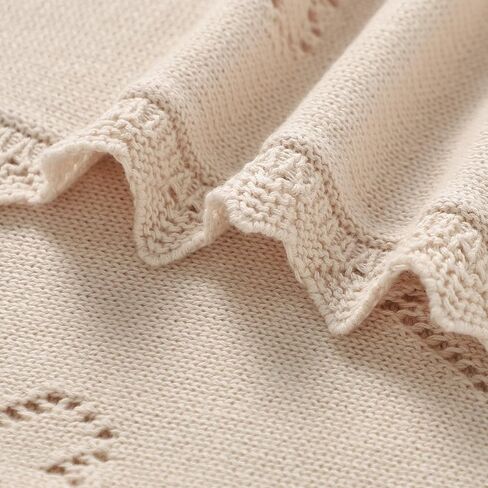 Baby Blanket Cotton Crochet Newborn Neutral Nursery Swaddling Blankets Soft Knitted Boys Girls Receiving Crib 30x40 Inch in Kuwait
