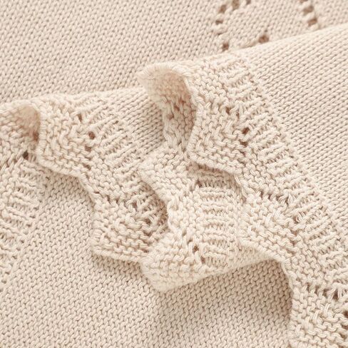 Baby Blanket Cotton Crochet Newborn Neutral Nursery Swaddling Blankets Soft Knitted Boys Girls Receiving Crib 30x40 Inch in Kuwait