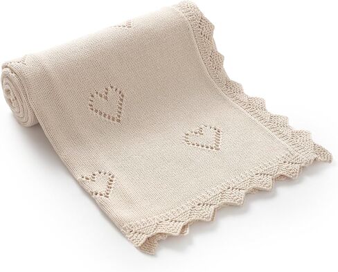 Baby Blanket Cotton Crochet Newborn Neutral Nursery Swaddling Blankets Soft Knitted Boys Girls Receiving Crib 30x40 Inch in Kuwait