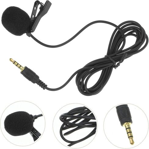 ميكروفون احترافي بمشبك لتوصيل الهاتف وتشغيل ميكروفون Lavalier مع بناء قوي وتسجيل صوت واضح لمقابلة الفيديو واستخدام اليدين in Kuwait