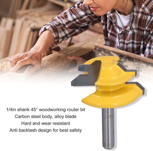 45° Router Bit 1/4in Shank Alloy Blade Milling Cutter for Wood Cutting Woodworking Projects 1-1/2in in Saudi Arabia
