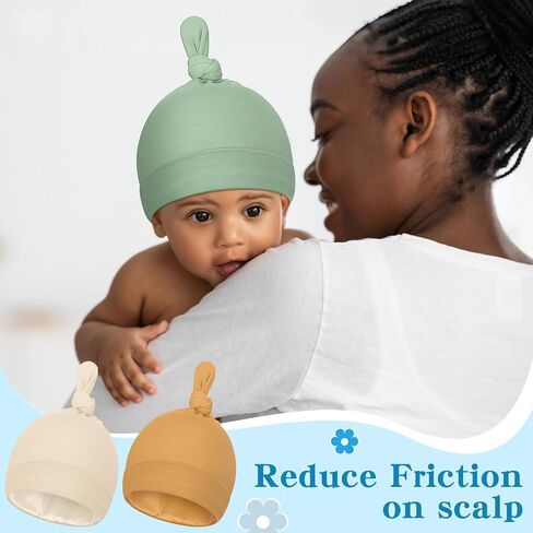 6 Pcs Satin Lined Newborn Hats Bonnet Soft Silk Satin Beanie Baby Infant Toddler Caps for 0-6 Months Baby Girls Boys in Saudi Arabia