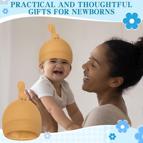6 Pcs Satin Lined Newborn Hats Bonnet Soft Silk Satin Beanie Baby Infant Toddler Caps for 0-6 Months Baby Girls Boys in Saudi Arabia