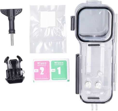 حافظة الإسكان Drfeify التي تعمل باللمس لـ Osmo Pocket 3 Diving Shell 45M تحت الماء كاميرا تسجيل الدخول للغوص والسباحة الفولاذ المقاوم للصدأ باللون الأسود in Kuwait