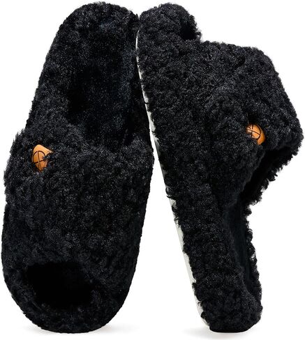 Women's House Slippers Adjustable Indoor Memory Foam Shoes Open Toe Slip On Bedroom Fuzzy Slide in Saudi Arabia