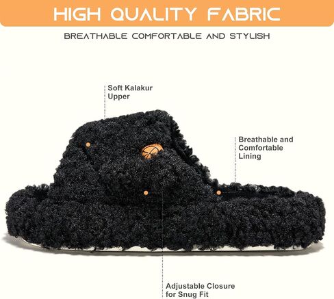 Women's House Slippers Adjustable Indoor Memory Foam Shoes Open Toe Slip On Bedroom Fuzzy Slide in Saudi Arabia