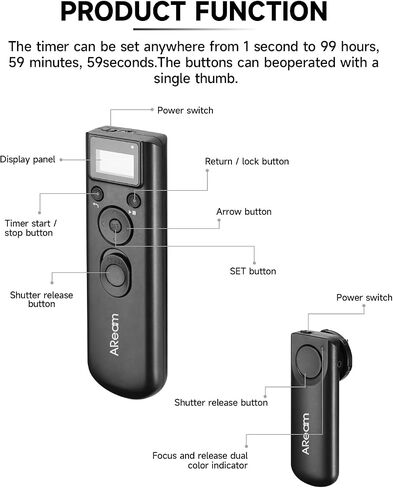Wireless Digital Timer Remote Shutter Release Trigger Intervalometer Remote Control Compatible for Sony A99II, A77II, A58, A68, A7, A7II, A7R, A7RII, A7S, A7SII, A3000, A5100, A5000 A6000 in Saudi Arabia