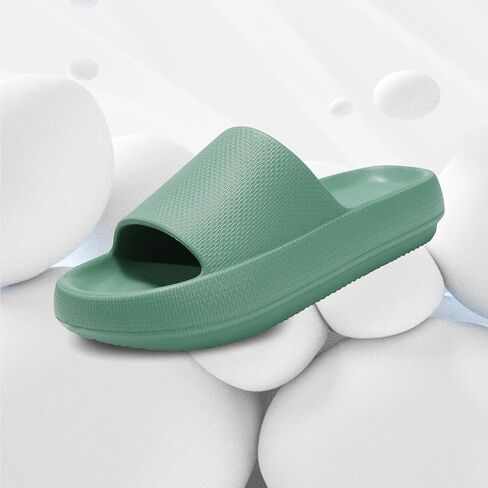 Cloud Slides for Women Pillow Sandals Extremely Soft Indoor and Outdoor Comfy Cloud Slippers Ultra Cushioned Thick Sole in Saudi Arabia