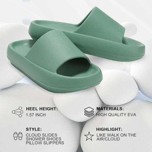 Cloud Slides for Women Pillow Sandals Extremely Soft Indoor and Outdoor Comfy Cloud Slippers Ultra Cushioned Thick Sole in Saudi Arabia