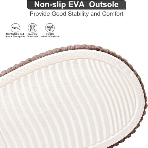 House Slippers for Women Adjustable Indoor Open Toe Memory Foam Corduroy Non-slip Bedroom Shoes in Saudi Arabia