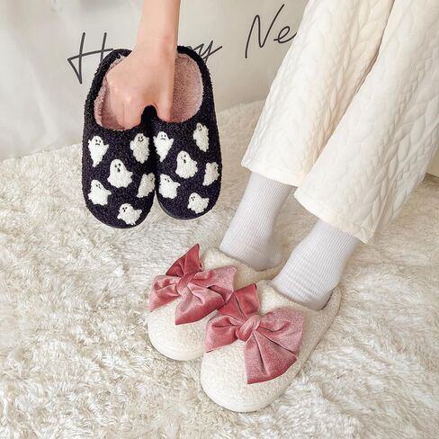 Women Men Warm Slippers, memory foam fur lined indoor closed toes slippers, house winter autumn spring shoes in Saudi Arabia