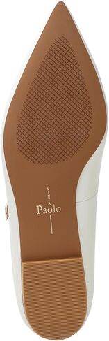 Linea Paolo - Corinne - Womens Gold Buckle T-Strap Nappa Leather Skimmer Flats in Saudi Arabia