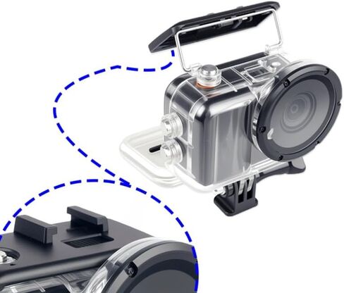 حافظة مقاومة للماء بعمق 50 مترًا لكاميرا Insta360 Go Ultra، هيكل غوص شفاف احترافي مع حشية إغلاق الضغط، وعدسة زجاجية مقسى، وقاعدة ومسمار على شكل حرف T in Kuwait