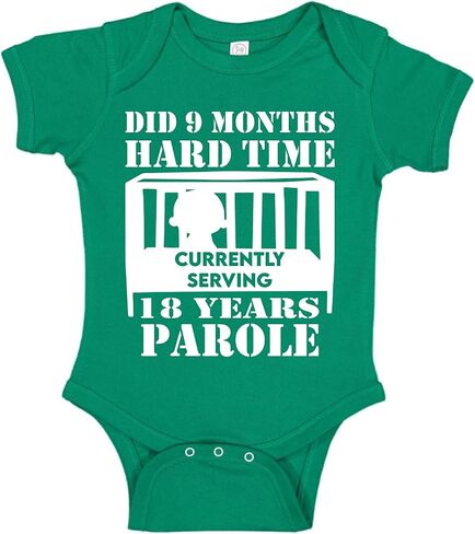 Wild Bobby Did 9 Months Hard Time Currently Serving 18 Year Parole Humor Baby Creeper Boys Girls Infant Bodysuit in Saudi Arabia