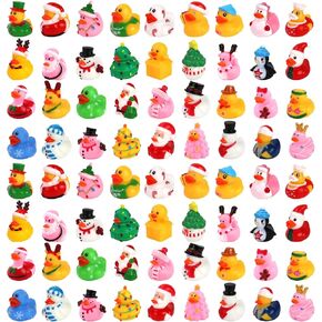 72 Pcs Christmas Rubber Ducks - Holiday Ducks Bag Fillers Ducking, Bathtub Toys, Party Favors, Classroom Game Prizes, Christmas Decorations in Kuwait
