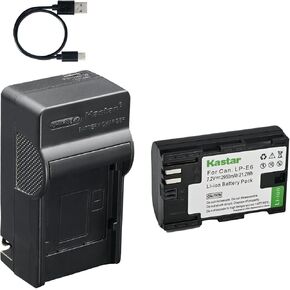 Kastar 3-Pack Battery and AC & USB-C Charger, Compatible with LP-E6, LP-E6N, LP-E6NH, EOS R/R5/R6/R7/5D/6D/7D/80D/90D, Blackmagic Pocket Cinema Camera 4K 6K, and Z CAM E2C in Kuwait