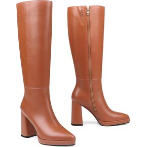 Zzheels Women's Knee High Boots Platform Boots for Women Pointy Toe Chunky Heel Tall Boots in Kuwait