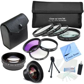Complete 72mm Lens Kit For The Nikon D7000, D7100 Digital SLR Cameras: Includes: 4 Piece Macro Lens Kit, 3 Piece Filter Kit, 0.45x Wide Angle Lens, 2x Telephoto Lens, Cleaning Kit and more... in Saudi Arabia