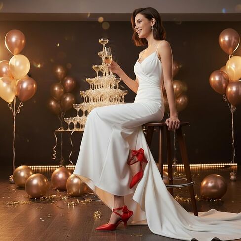 Womens Comfortable Kitten Heel Bow Pumps Pointed Toe Ankle Strap Low Dress Shoes for Wedding Work Party in Saudi Arabia