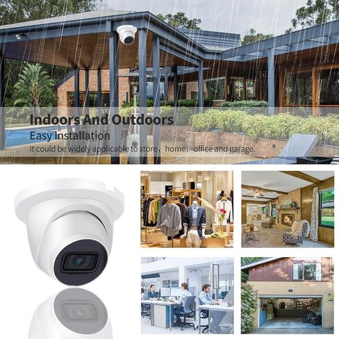 DahuaSecurity 4K 8MP PoE IP Camera, Outdoor Surveillance Dome Camera with Human Vehicle Detection, Home Camera IR Wired Cam with 98ft Night Vision IK10/IP67 (Dome-FB-8MP-a) in Kuwait