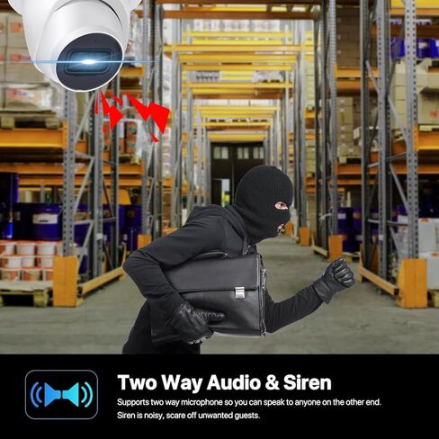 DahuaSecurity 4K 8MP PoE IP Camera, Outdoor Surveillance Dome Camera with Human Vehicle Detection, Home Camera IR Wired Cam with 98ft Night Vision IK10/IP67 (Dome-FB-8MP-a) in Kuwait