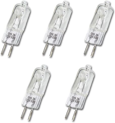 Fotodiox 5X JCD Type 60w 120v GY6.35 (2-Pin Base) Clear Halogen Light Bulbs - Set of 5 Replacement Modeling Bulbs for Photo Studio Strobe Lighting in Saudi Arabia