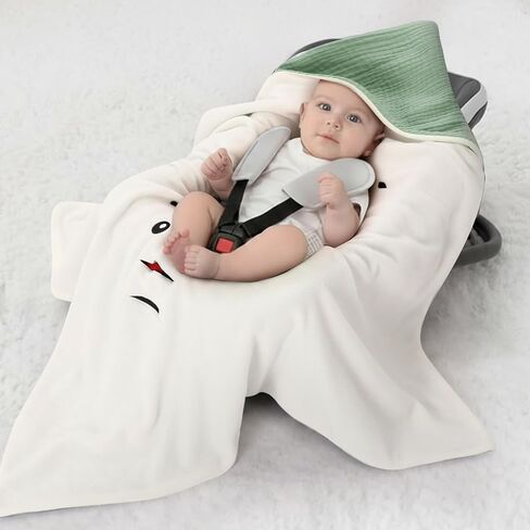 Soft Muslin Cotton Car Seat Blankets for Baby Winter Baby Carseat Swaddle Blanket Car Seat Cover Stroller Bunting Bag with Warm Sherpa Lining for Infant Boys Girls Winter Essential, Sage in Saudi Arabia
