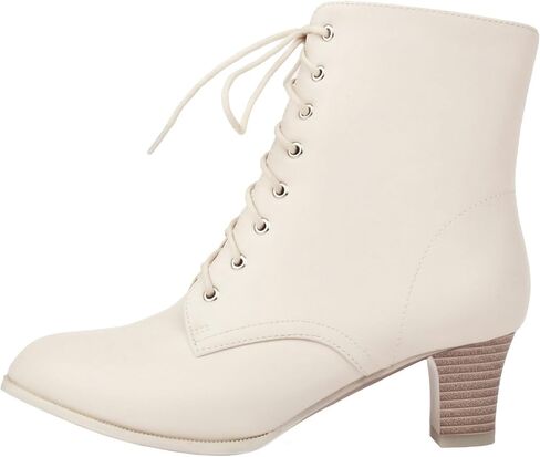 Uniquelly Women Vintage Victorian Boots Kitten Heel Lace Up Ankle Boots 70s Witch Granny Booties Side Zipper Round Toe Victorian Shoes in Saudi Arabia
