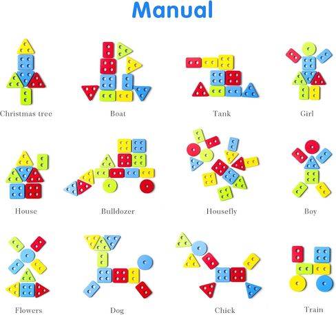ألعاب الأطفال الصغار لهدايا أعياد الميلاد للأولاد والبنات من عمر 1 2 3 4 5 6 سنوات، مكعبات خشبية تعليمية التراص ألعاب مونتيسوري للأطفال لعبة فرز الأشكال والألغاز in Kuwait