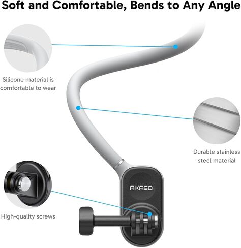 AKASO Brave 4 Action Camera with 64GB SD Card Bundle Magnetic Neck Mount Holder, Vlog Action Camera Accessories Kit in Saudi Arabia