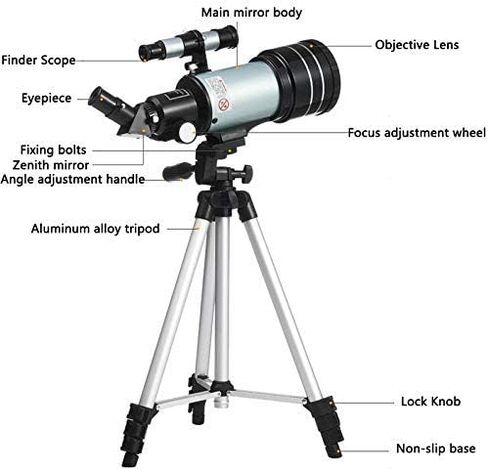 Monoculars for Adults High Power, Astronomical Telescope, 300/70mm Refractor Telescope 150X Lens Monocular Telescope with Phone Holder Adjustable Tripod 3X Barlow Lens Moon Filter Binoculars in Saudi Arabia