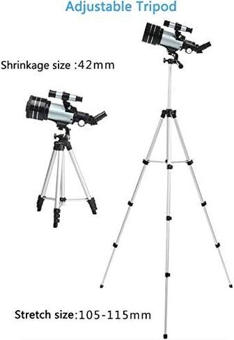 Monoculars for Adults High Power, Astronomical Telescope, 300/70mm Refractor Telescope 150X Lens Monocular Telescope with Phone Holder Adjustable Tripod 3X Barlow Lens Moon Filter Binoculars in Saudi Arabia