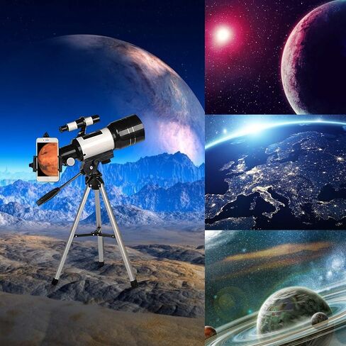 Telescope for Adults, acction Astronomy telescopes for Beginners && Adults, 70mm Aperture Astronomical Refractor Travel Telescope with Finder Scope & Tripod, Astronomy Beginners telescopes Binoculars in Saudi Arabia
