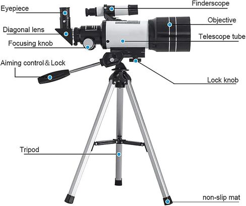Telescope for Adults, acction Astronomy telescopes for Beginners && Adults, 70mm Aperture Astronomical Refractor Travel Telescope with Finder Scope & Tripod, Astronomy Beginners telescopes Binoculars in Saudi Arabia
