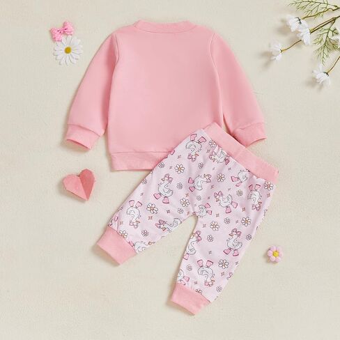 Baby Girl Silly Goose Outfit Sweatshirt Little Geese Flower Jogger Pants Cute 2Pcs Toddler Fall Winter Clothes 0-3Y in Saudi Arabia